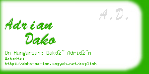 adrian dako business card